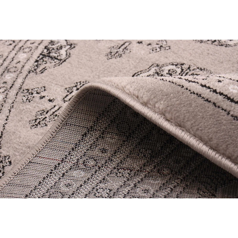 Tapis gris rond « Tekke » - 6 pi 7 po x 6 pi 7 po