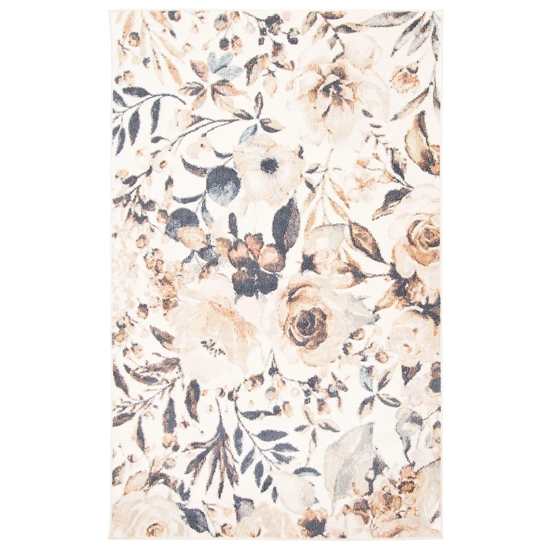 Rosette Contemporary Area Rug - Ivory