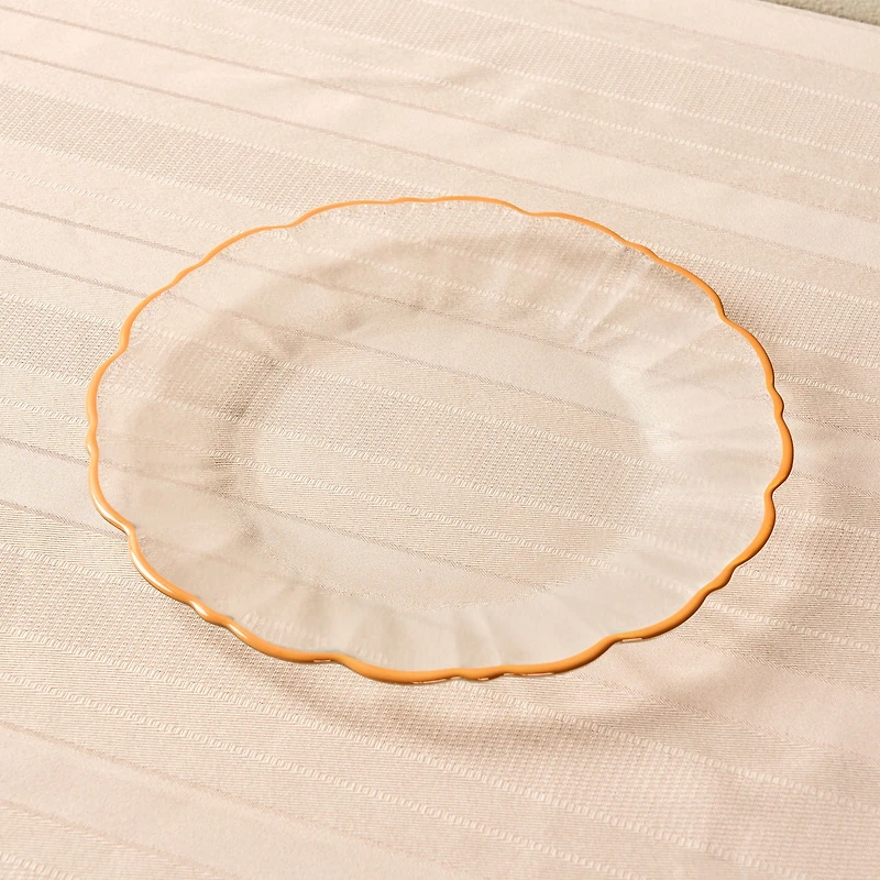 Elegance Orange Rim Dessert Plate - 21cm