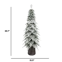 Sapin de Noël «Whistler White» avec LED - 7,5 pi