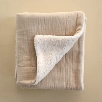 Couverture en mousseline et sherpa