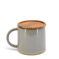 BIA Reactive Mug with Wood Lid - Grey, 400ml