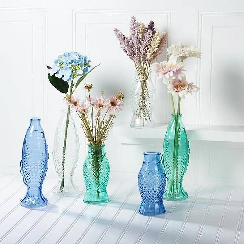 Spouting Fish Vase. 10.5" - Assorted Colours