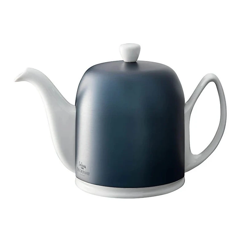 Salam White Teapot With Cobalt Aluminium Lid - 6-cup by Degrenne Paris