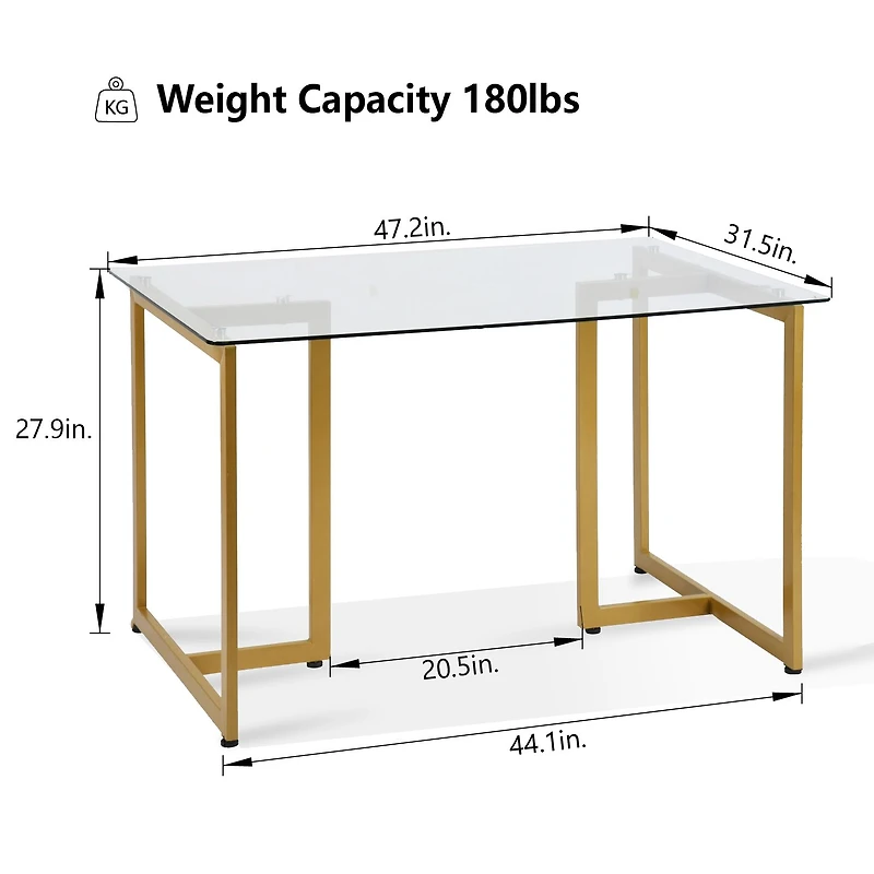 Tempered Glass Dining Table by Maison Classique