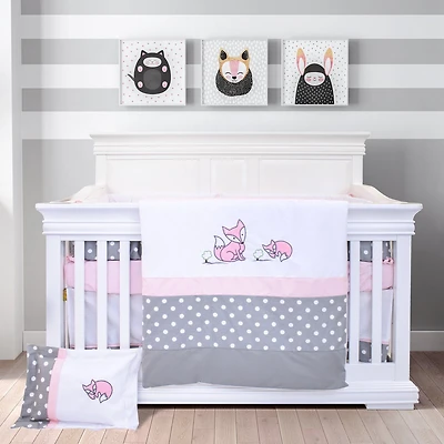 7-Piece Bedding Set - Polka Dots and Fox