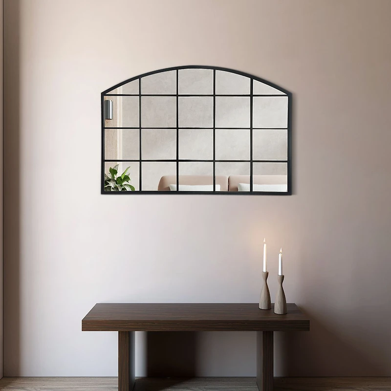 Ordain Matte Black Arched Mirror