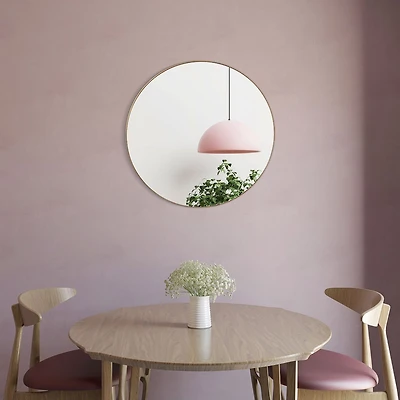Shea Gold Round Metal Mirror
