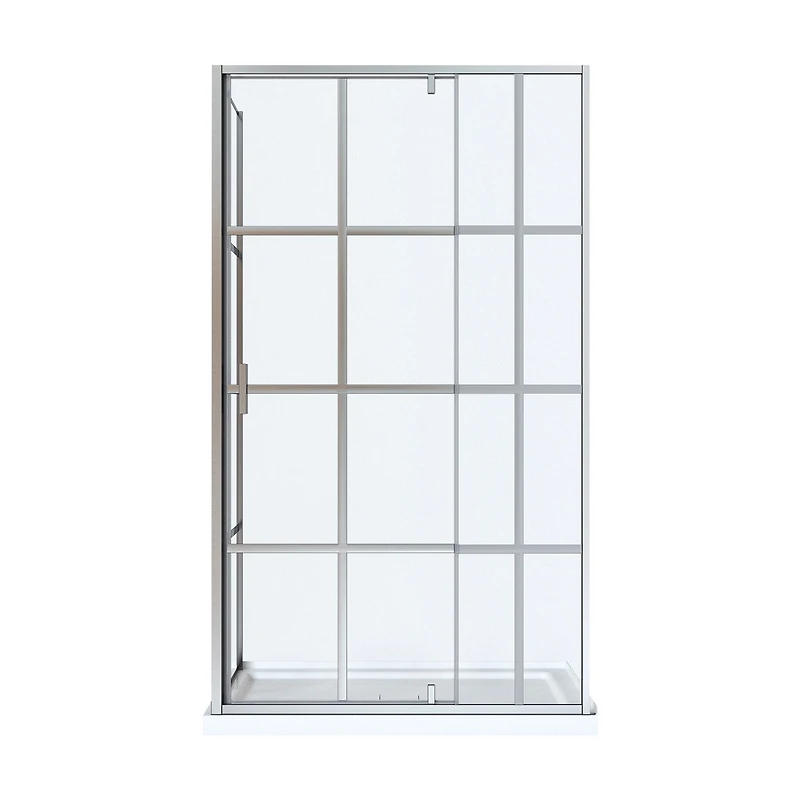 Nexora Corner Pivot Shower Door and Base - Chrome