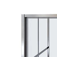 Nexora Porte de douche pivotante d’angle avec base – Chrome