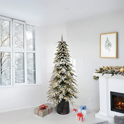 Sapin de Noël «Whistler White» avec LED - 7,5 pi