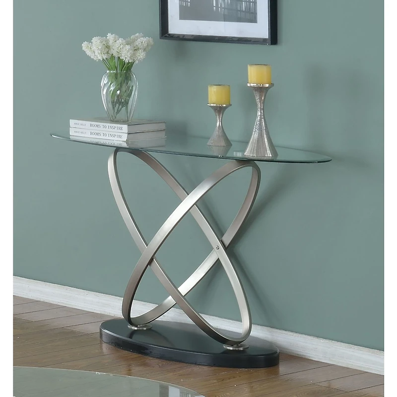 Kona Sofa Table - Silver/Black