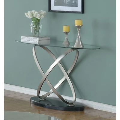 Kona Sofa Table - Silver/Black