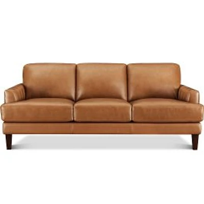 Cassia Leather Sofa - Cognac
