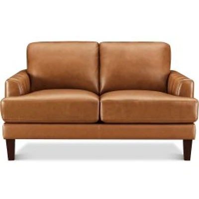 Cassia Leather Loveseat - Cognac