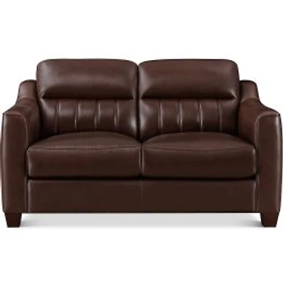 Uptown Leather Loveseat - Chestnut