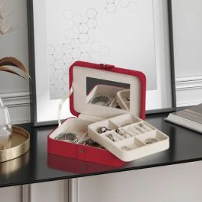 Mele and Co Giana Plush Fabric Fashion Jewellery Box
