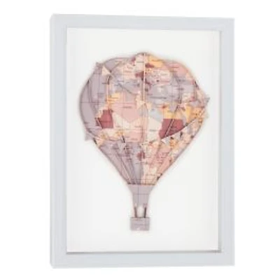 Floating Above Pink Hot Air Balloon Shadow Box