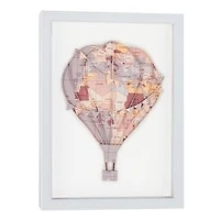 Floating Above Pink Hot Air Balloon Shadow Box