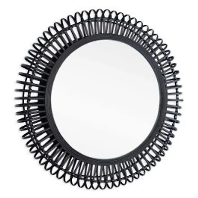 Reina 31" Black Bamboo Wall Mirror