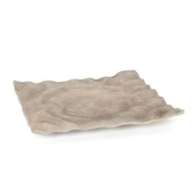 Amaya Large Metal Tray - Mud