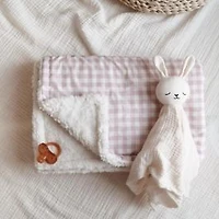 Checkerboard Baby Blanket - Pink