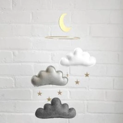 Cloud & Star Mobile - White, Grey & Charcoal
