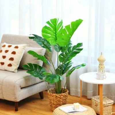 4 Feet Artificial Monstera Deliciosa Tree, 10 Leaves of Different Sizes