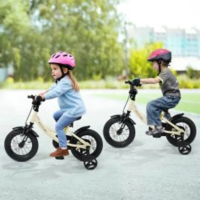 12" Kids Bike Sport Bicycle, Removable Training Wheels
