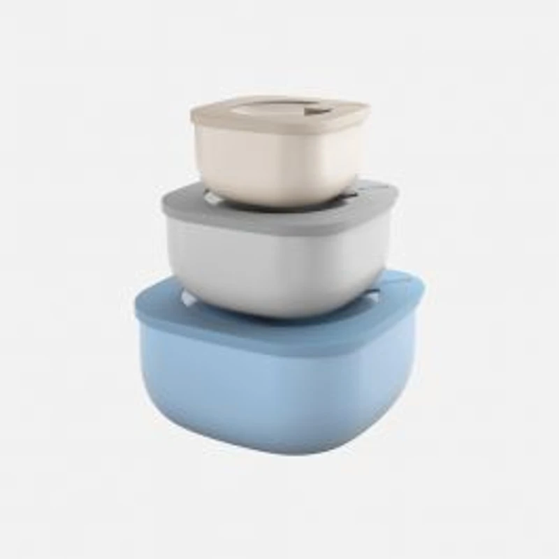 Store&More Set of 3 Assorted Shallow Airtight Containers