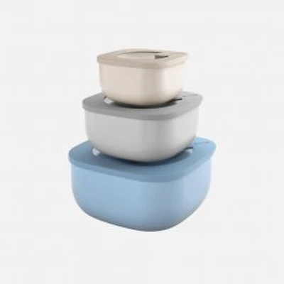 Store&More Set of 3 Assorted Shallow Airtight Containers