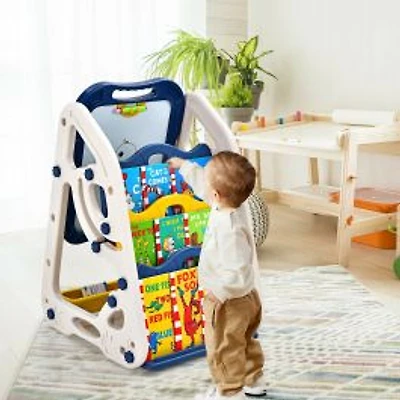 3-in-1 Kids Art Easel Double-Sided Tabletop Easel, Art Accessories - Blue