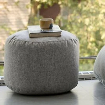 Sepia Ottoman and Footrest, Round