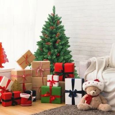 Pre-lit Hinged Christmas Tree with 300 LED Lights - 4.5 ft