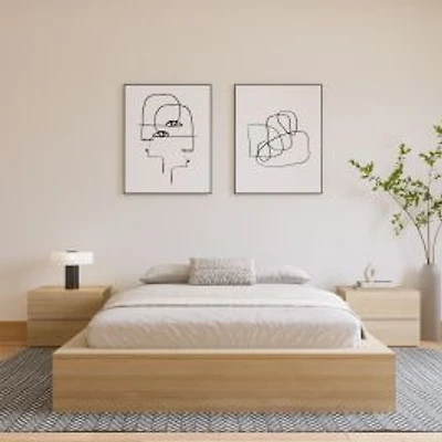 Joey Platform Bed - Natural Blonde Oak
