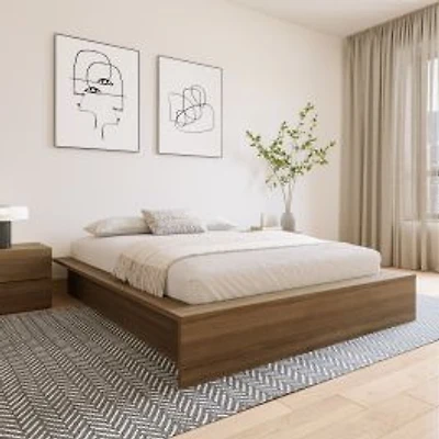 Joey Platform Bed - Brown Oak