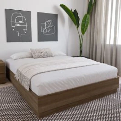 Madrid Platform Bed Frame - Brown Oak