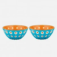 Le Murrine Set of 2 Blue/Orange Bowls (12cm)
