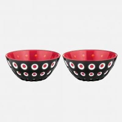 Le Murrine Set of 2 Black/Red Bowls (12cm)