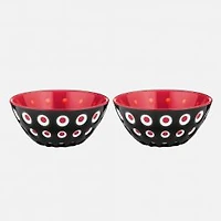 Le Murrine Set of 2 Black/Red Bowls (12cm)