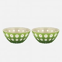Le Murrine Set of 2 Green/Sand Bowls (12cm)