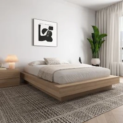 Michael Platform Bed Frame - Brown Oak