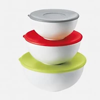Guzzini Set of 3 White Containers with Coloured Lids