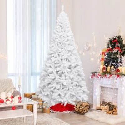 Hinged Artificial Christmas Tree with Metal Stand - 9 ft