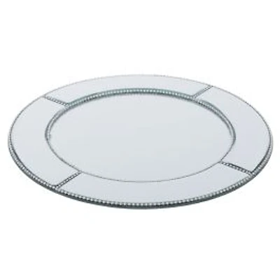 Elegance Beaded Mirror Charger Plate 13