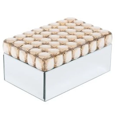 Elegance Champagne Beaded Jewelry Box