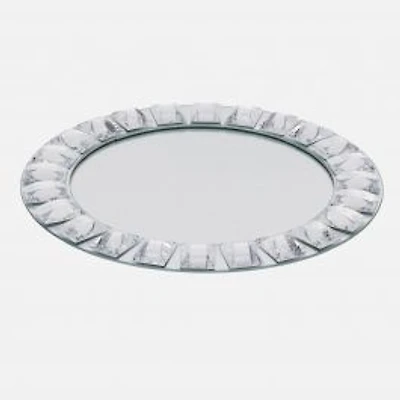 Elegance Mirror Charger Plate with Diamond Rim