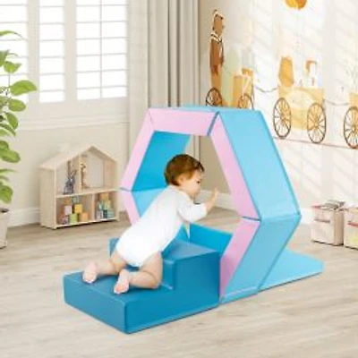 3-Piece Baby Foam Climbing Blocks Climb and Crawl Set