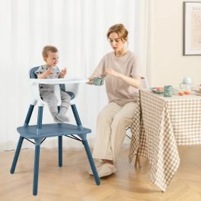4-in-1 Baby Convertible Toddler Table Chair Set, PU Cushion