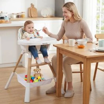 4 in 1 High Chair, For Babies Convertible Toddler Highchair - Multicolor